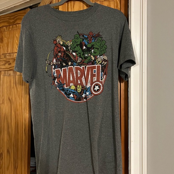 Marvel Shirts Marvel Logo Shirt With Superheroes Poshmark